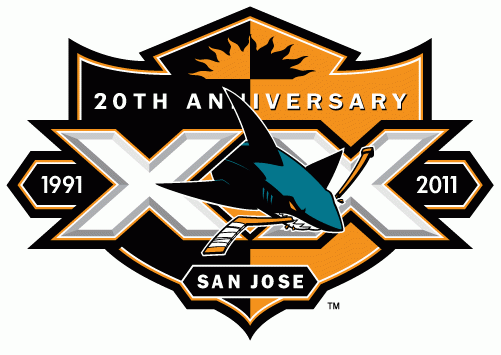 San Jose Sharks 2011 Anniversary Logo iron on transfers for T-shirts version 3